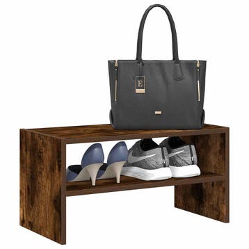 vidaXL Schoenenrek stapelbaar 60x30x30,5 cm gerookt, Huis en Inrichting, Verzenden, Nieuw