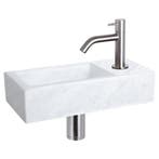 Fonteinset Differnz Helios 37.5x18.5x9.5 cm Marmer Wit Met, Huis en Inrichting, Badkamer | Badkamermeubels, Ophalen of Verzenden