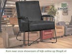 Leren fauteuil Hope - Vintage Grey (grijs), Huis en Inrichting, Fauteuils, Nieuw, Ophalen of Verzenden, Eigentijds, Industrieel, Modern, Scandinavisch