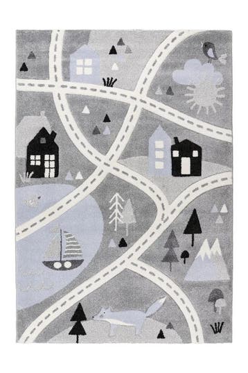 Speelkleed | Happy | Plattegrond | Zilver | 160x230 cm, Verzenden, Nieuw