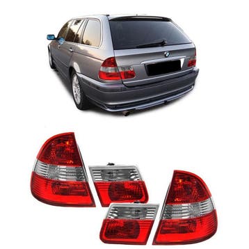 Achterlichten Rood / Helder BMW 3 Serie E46 Touring B6087, Nieuw, BMW