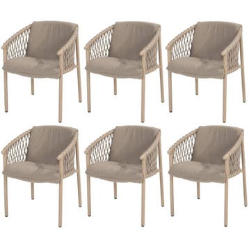 Allora dining tuinstoel latte 4 Seasons Outdoor set van 6, Ophalen of Verzenden, Nieuw
