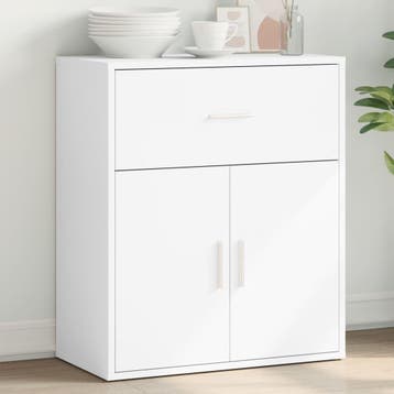 vidaXL Dressoir 60x31x70 cm bewerkt hout wit, Verzenden, Nieuw, Overige houtsoorten, Minder dan 50 cm
