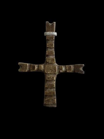 Byzantijns Bronzen Kruis.(8e-10e eeuw).Ae. Zeer goed. - 71