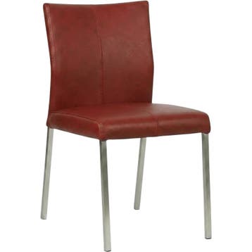 Leren eetkamerstoel Basic - Granada Rouge (rood) - Poten, Nieuw, Leer, Ophalen of Verzenden, Rood