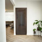 Stalen Binnendeur - Brons - 5 Vlaks rond - Rookglas, Minder dan 80 cm, Binnendeur, Nieuw, Metaal