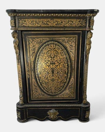 Credenza - Hout, Marmer, Brons, Messing, IJzer - Buffetkast