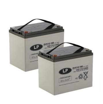 Landport (LP) 2x EVX12-100 AGM / GEL / Carbon accus 12 volt, Ophalen of Verzenden, Nieuw