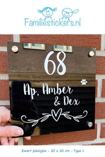 Naambordje / huisnummerbord 20 cm x 20 cm - compleet € 29,95, Huis en Inrichting, Verzenden, Nieuw