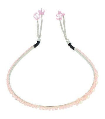 Haarband Diadeem – Facetkralen & Ketting Sliertjes – Metaal, Nieuw