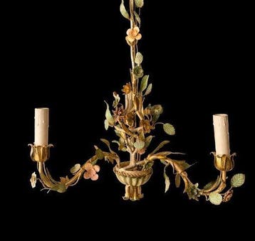 Kroonluchter - Smeedijzer - Vintage hanglamp in Florentijnse
