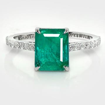 Zonder minimumprijs - Ring - 14 karaat Witgoud, IGI 2,44 ct, Nieuw