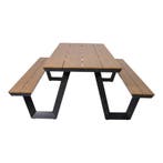 Picknickset Arezzo rechthoekig - teaklook picknicktafel voor, Tuin en Terras, Ophalen of Verzenden, Nieuw, Rechthoekig, Aluminium