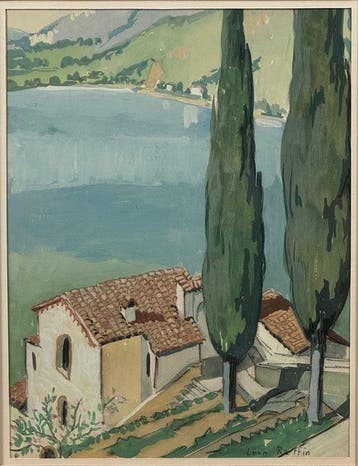 Léon Raffin (1906-1996) - Paesaggio lacustre