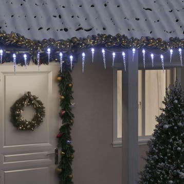 vidaXL Kerst IJspegellamp 200 LEDs Koud Wit 20 m Acryl PVC, Diversen, Verzenden, Nieuw