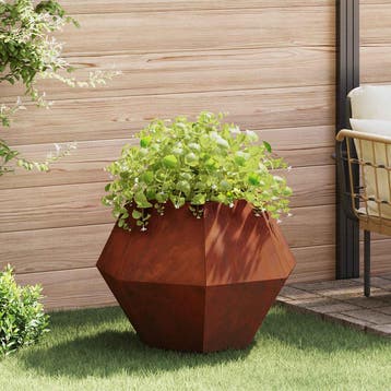 vidaXL Plantenbak Roestig 75 x 75 x 60 cm weervast staal, Verzenden, Nieuw, Metaal, 60 tot 100 cm