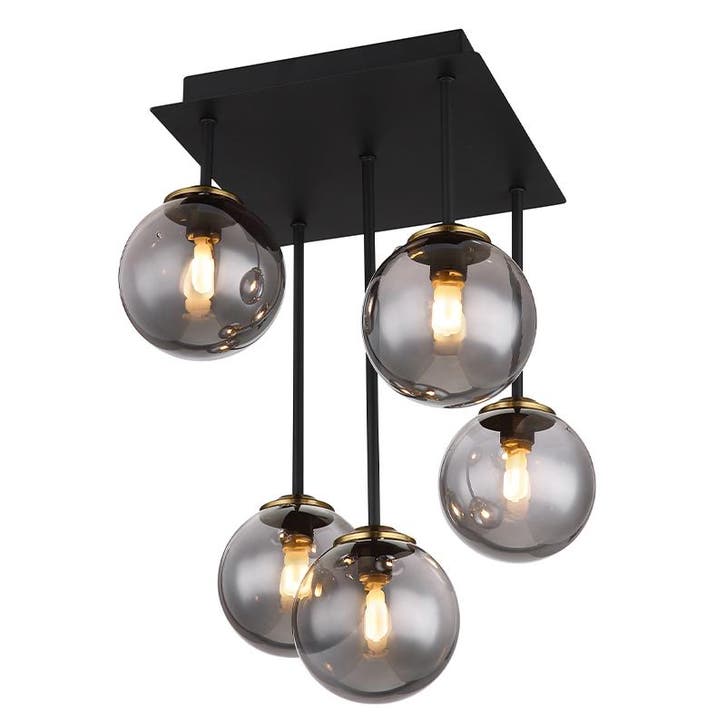 Design plafondlamp rookglas, Ouahiba, Huis en Inrichting, Lampen | Plafondlampen, Nieuw, Glas, Ophalen of Verzenden