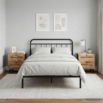 vidaXL Nachtkastje 2 st Naturel 40 x 33 x 46 cm Massief, Minder dan 45 cm, Verzenden, Nieuw, Minder dan 55 cm