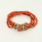 Armband - 14 karaat Geel goud - Bloedkoraal, Nieuw
