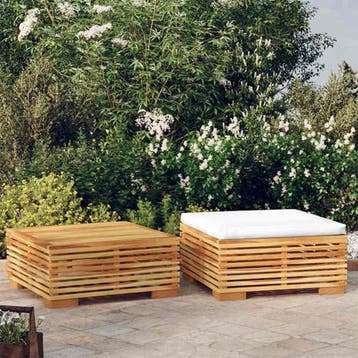 vidaXL 2-delige Loungeset massief teakhout, Verzenden, Nieuw, Teakhout, Loungeset