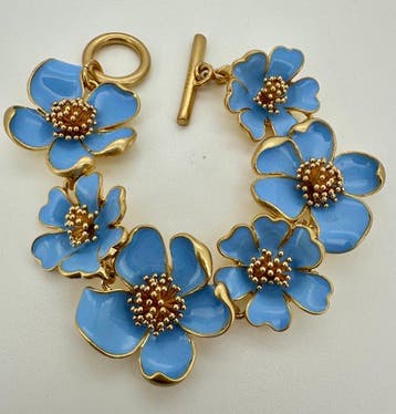 Oscar De La Renta - Scharnierende bloemenarmband in roze