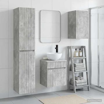vidaXL Badkamermeubelset 3 st Betongrijs 33 x 34,5 x 160 cm, Verzenden, Nieuw