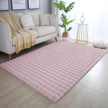 Hoogpolig Vloerkleed | Ambiance | Ribbels | Rosé | 80x250 cm, Verzenden, Nieuw