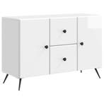 vidaXL Dressoir met lade Hoogglans Wit 89 x 34,5 x 60 cm, Verzenden, Nieuw, Overige houtsoorten, Minder dan 50 cm