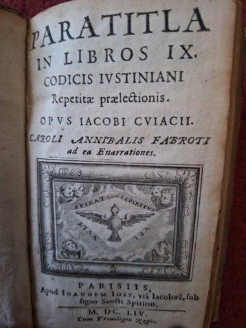 Iacobi Cviacii - Paratitla in Libros IX Codicis Iustinianii, Antiek en Kunst, Antiek | Boeken en Bijbels