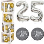 Jubileum decoratie pakket 25 jaar liefde zilver, Verzenden, Nieuw, Versiering, Geboorte of Huwelijk