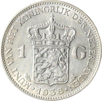 Nederland. Wilhelmina. 1 Gulden 1938 (Zonder minimumprijs), Postzegels en Munten