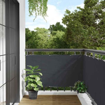 vidaXL Balkonscherm 400x120 cm PVC antracietkleurig, Tuin en Terras, Verzenden, Nieuw, Kunststof, Minder dan 1 meter