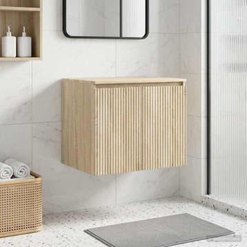 vidaXL Wand Gemonteerde Badkamerkast Sonoma Eiken 62,5 x, Verzenden, Nieuw