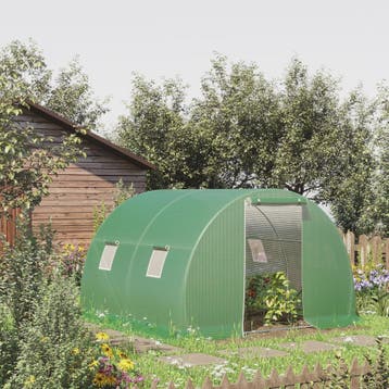 Outsunny Tunnel Kas 9m² - 3x3x2m - Groen - Met Roll-up Deur, Verzenden, Nieuw