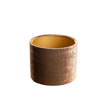 Velours lampenkap krokodil dessin met gouden binnenkant, Verzenden, Nieuw, Bruin, Rond
