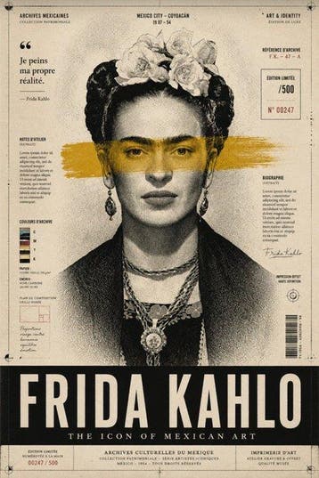 Eric Brumette - FRIDA KAHLO PAPER - Toile L - EDITION