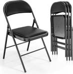 Klapstoelen - Vouwstoelen - Set van 4 - Eettafelstoelen - Zw, Verzenden, Zo goed als nieuw