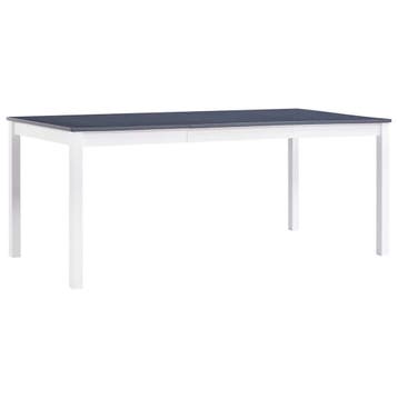 vidaXL Eettafel 180x90x73 cm grenenhout wit en grijs, Huis en Inrichting, Tafels | Eettafels, Verzenden, Nieuw