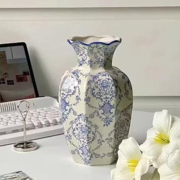 Handgeschilderde Blauw-Witte Porseleinen Vaas Decoratie, Verzenden, Nieuw