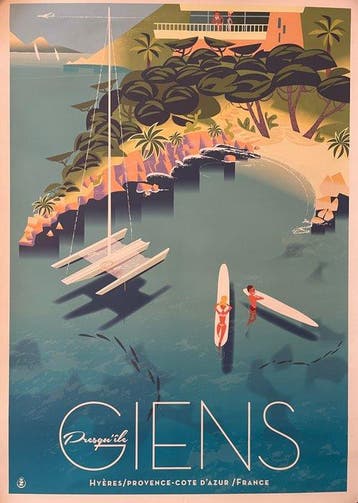 Monsieur Z - Affiche de Tourisme Hyères - La presquîle de, Antiek en Kunst