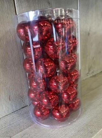 Kerstballen glas Rood glans 4 cm doos stuks, Ophalen of Verzenden, Nieuw
