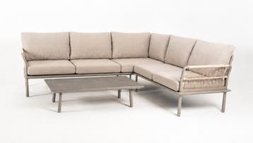 Hoek Loungeset  Trino  Aluminium  Beige  Datho Outdoor, Verzenden, Nieuw