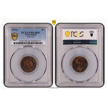 Nederland. 5 Cent 1973 in PCGS slab PR64 RB (TOP POP)