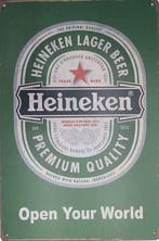 Heineken open your world reclamebord, Verzamelen, Ophalen of Verzenden, Nieuw