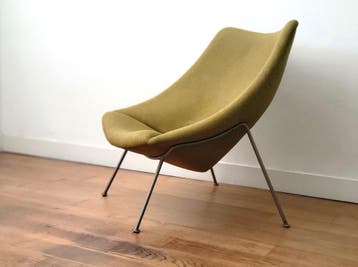 Artifort F157 Big Oyster fauteuil van Pierre Paulin, Ophalen, Gebruikt, Stof, Vintage design, Deens design Mid century Modern, Space Age