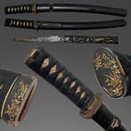 Katana - Antieke Nihonto, koshirae voor korte wakizashi,