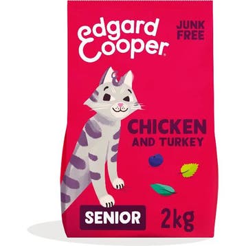 Edgard & Cooper graanvrij kip en kalkoen senior kattenvoe..., Dieren en Toebehoren, Verzenden, Kat