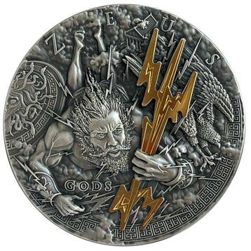 Niue. 2 Dollars 2021 2 oz $2 NZD Niue Silver God Series Zeus