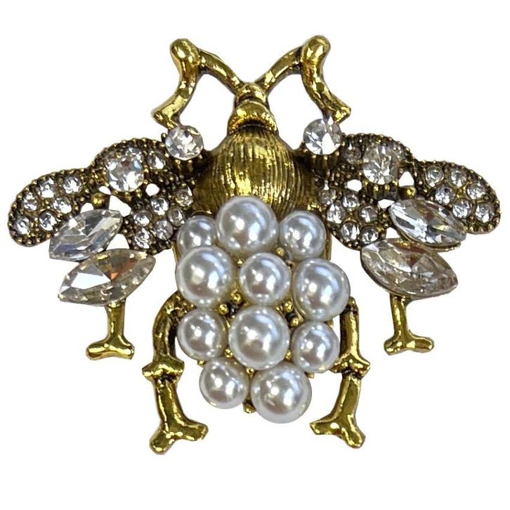 Fako Bijoux - Magnetische Broche - Kever Met Parels -, Sieraden, Tassen en Uiterlijk, Broches, Verzenden