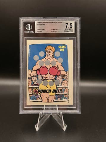 Beckett Bgs 7.5 Topps 1989 Nintendo Punch-Out Glass Joe #1 o, Verzenden, Zo goed als nieuw, Losse kaart